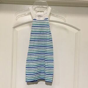LOFT Kids Blue and Green Striped Tank Top
